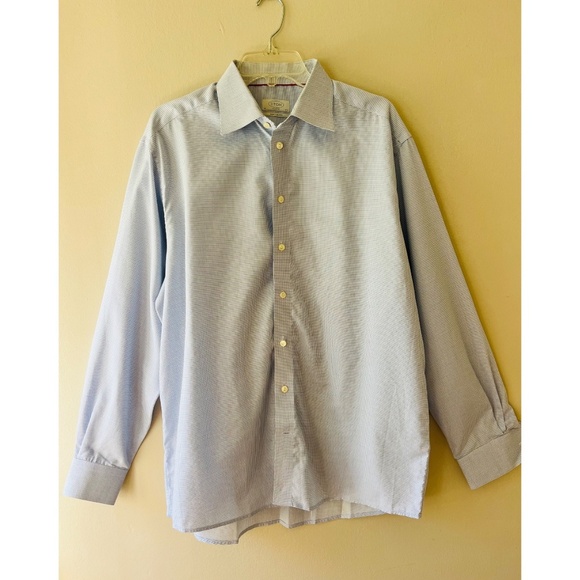 ETON Sz 17.5 / 44 Organic Cotton Check Elevated Twill 3D Dress Shirt Light Blue - Picture 2 of 12